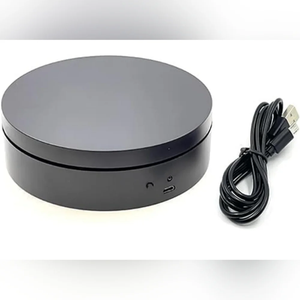 Sleek Black Rotating Display Stand